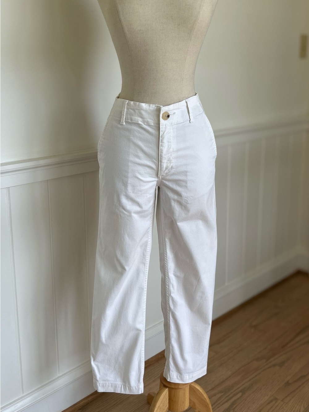 LOFT White High-Rise Straight Pants